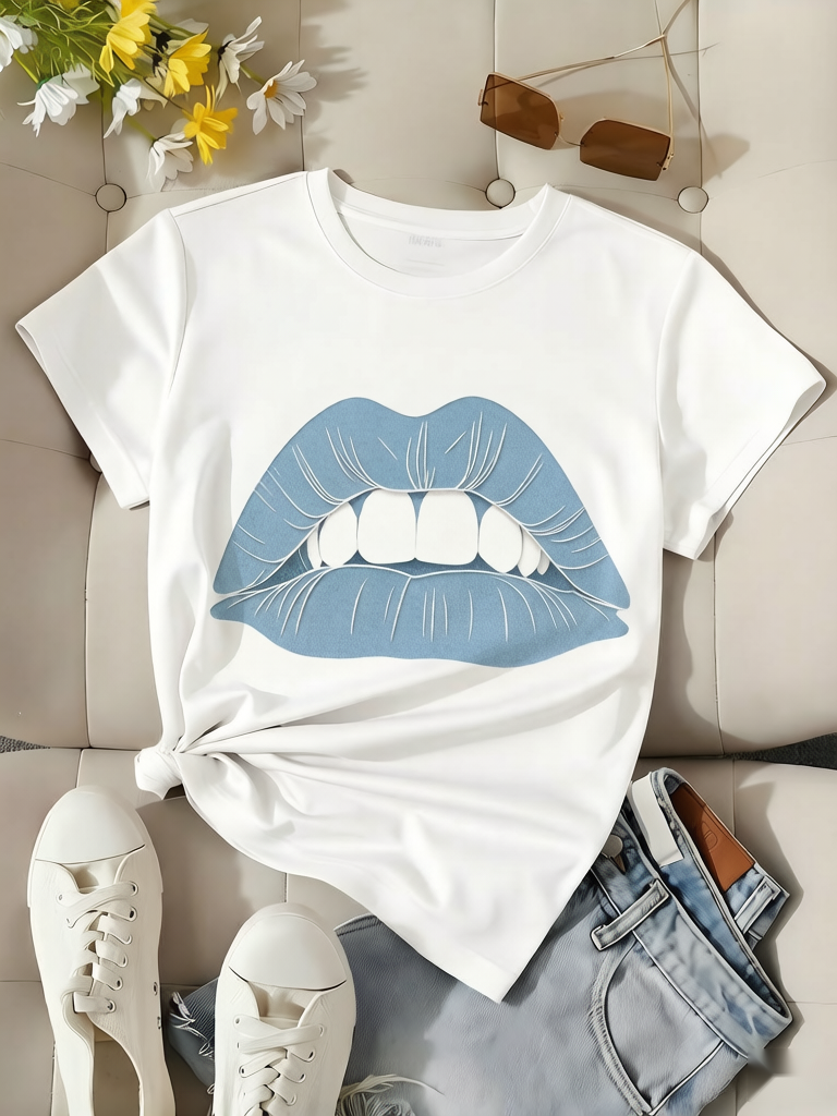 Graphic Tee Vintage Style Charm Pixelated Text Design Skin-friendly Fabric Breathable Material Soft-touch Texture Casual Wear Streetwear Oversized Fit Perfect for Daily Wear, Outdoor Activities, Music Festivals, Parties, or as a Creative Gift for Friends.
